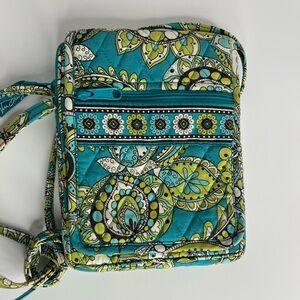 Vera Bradley Turquoise and Lime Crossbody Bag